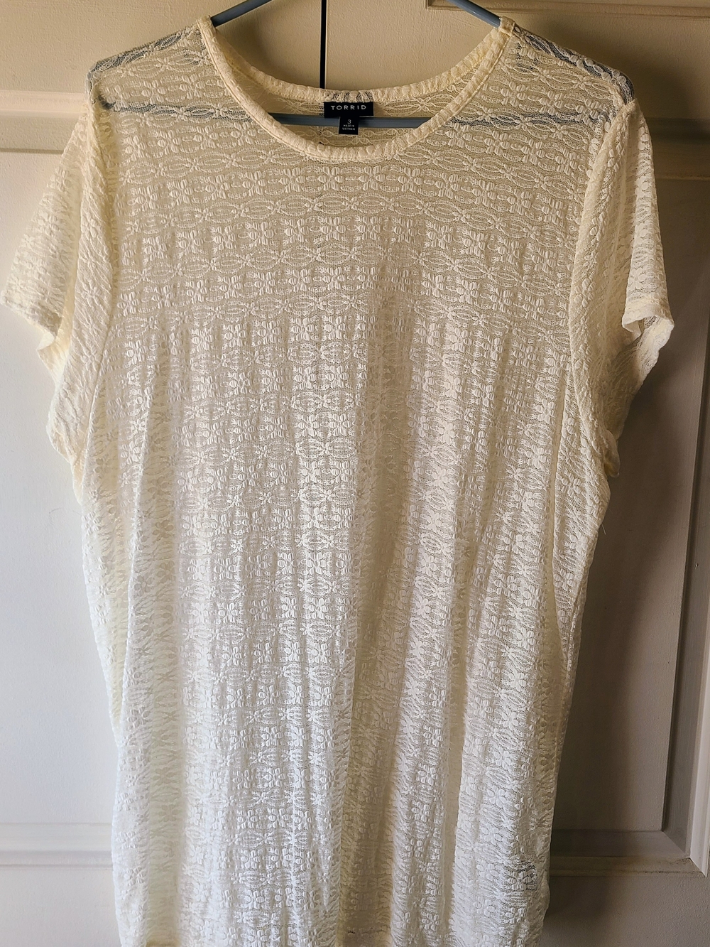 Torrid Size 3 Sheer Fitted Lace Tee